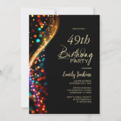 Colorful Bokeh Any Age Birthday Party 招待状 (正面)