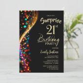 Colorful Bokeh Surprise 21st Birthday Party 招待状 (スタンド正面)