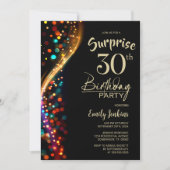 Colorful Bokeh Surprise 30th Birthday Party 招待状 (正面)