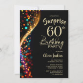 Colorful Bokeh Surprise 60th Birthday Party 招待状 (正面)