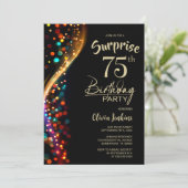 Colorful Bokeh Surprise 75th Birthday Party 招待状 (スタンド正面)