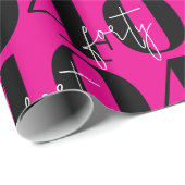 Colorful Bold Pink 40th Birthday ラッピングペーパー (ロールコーナー)