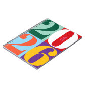 Colorful Bold Year Blocks Custom Title ノートブック (左側)