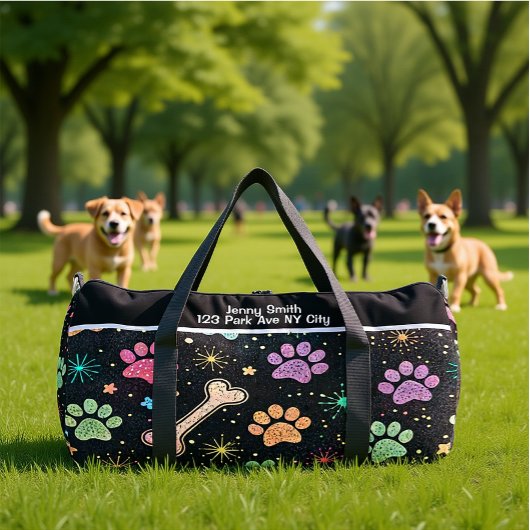 Colorful Bones Starburst Gear Monogram Personalize ダッフルバッグ