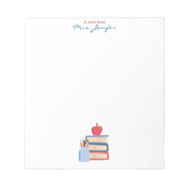 Colorful Book Pencil & Apple Kindergarden Teacher ノートパッド