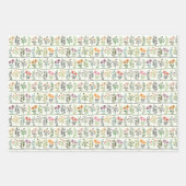 Colorful Botanic Rhapsody Floral Silhouette ラッピングペーパーシート (正面3)