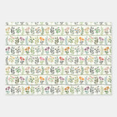 Colorful Botanic Rhapsody Floral Silhouette ラッピングペーパーシート (正面2)