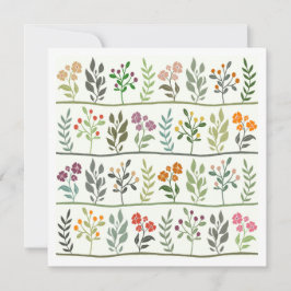 Colorful Botanic Rhapsody Floral Silhouette Card シーズンカード
