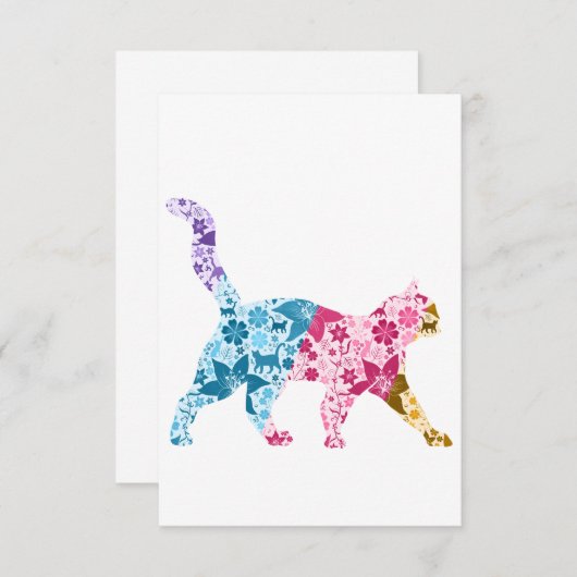 Colorful Botanical Cat 招待状 (正面/裏面)