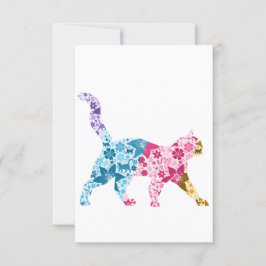 Colorful Botanical Cat 招待状