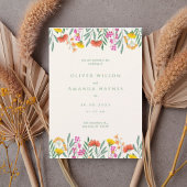 Colorful Botanical Frame Wedding Invitation 招待状