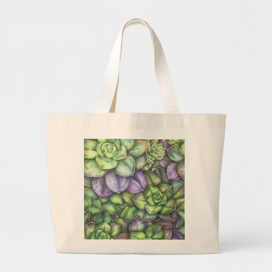 Colorful Botanical Illustration Tote Bag ラージトートバッグ (正面)