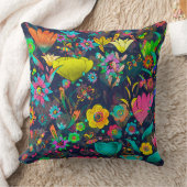 Colorful botanical pattern クッション (ブランケット)