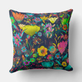 Colorful botanical pattern クッション (裏面)