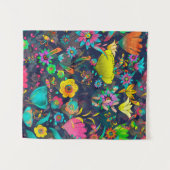 Colorful botanical pattern タペストリー (正面(横))