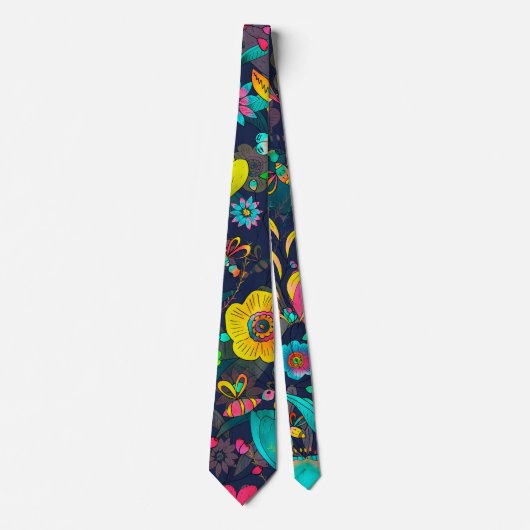 Colorful botanical pattern ネクタイ (正面)