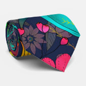 Colorful botanical pattern ネクタイ (ロール)
