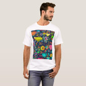 Colorful botanical pattern tシャツ (正面フル)
