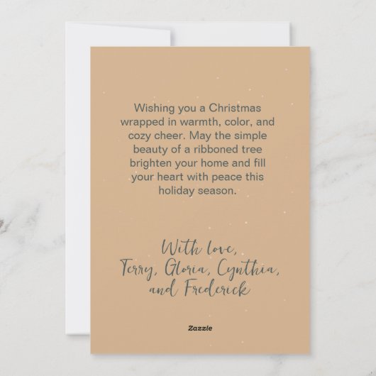 Colorful Bows Rustic Christmas Tree  シーズンカード (裏面)