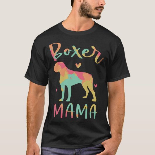 Colorful Boxer Dog Watercolor Tシャツ (正面)