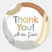 Colorful Boy Birthday Thank You Favor Sticker ラウンドシール (正面)