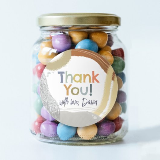 Colorful Boy Birthday Thank You Favor Sticker ラウンドシール