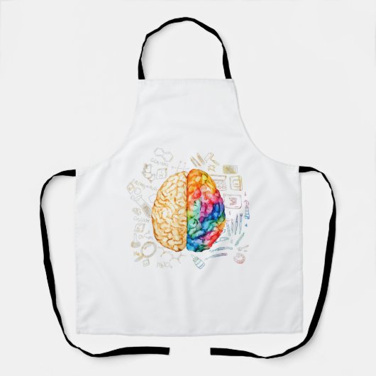 Colorful Brain - Science And Art - Neuroscience Ne エプロン (正面)