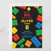 Colorful Brick Kids Party Birthday 招待状 (正面)