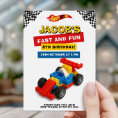 Colorful Brick Racer Robotics Birthday 招待状