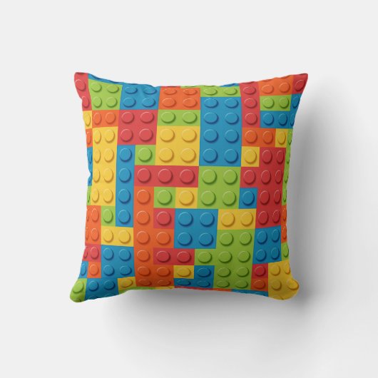 colorful bricks kids pattern クッション (裏面)