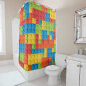 Colorful bricks kids pattern シャワーカーテン (インサイチュ)
