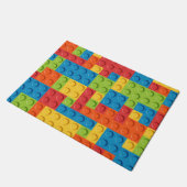 Colorful bricks kids pattern ドアマット (アングル)