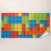 Colorful bricks kids pattern ビーチタオル (正面)