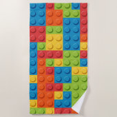 Colorful bricks kids pattern ビーチタオル (正面)