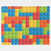 Colorful bricks kids pattern フリースブランケット (正面(横))