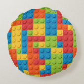 colorful bricks kids pattern ラウンドクッション (裏面)
