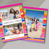 Colorful Bright 4 photo Modern Christmas  シーズンカード