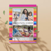 Colorful Bright 4 photo Modern Christmas  シーズンカード