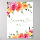 Colorful bright floral lemonade bar  ポスター (正面)