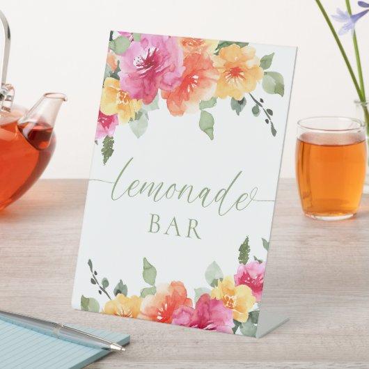 Colorful bright floral lemonade bar  台座サイン (インサイチュ)