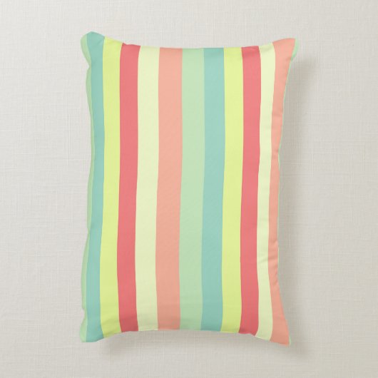 Colorful Bright Stripes Modern Monogram アクセントクッション (裏面(縦))
