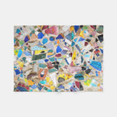 Colorful broken pottery wall picture very unusual フリースブランケット (正面(横))