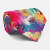 Colorful Brush Strokes ネクタイ (ロール)