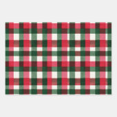 Colorful Buffalo Plaid Christmas ラッピングペーパーシート (正面)