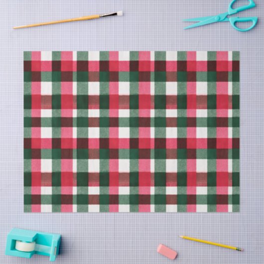 Colorful Buffalo Plaid Christmas 薄葉紙 (クラフト)