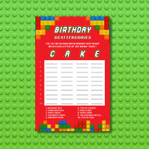 Colorful Builder Birthday Scattergories Game
