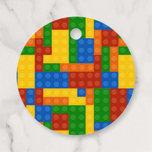 Colorful Builder Themed Birthday Creative Party フェイバータグ (裏面)