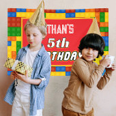 Colorful Building Blocks Birthday Backdrop Banner 横断幕