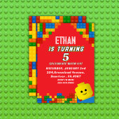 Colorful Building Blocks Birthday Kids Party 招待状