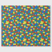 Colorful Building Brick Toy Block Pattern ラッピングペーパー (フラット)
